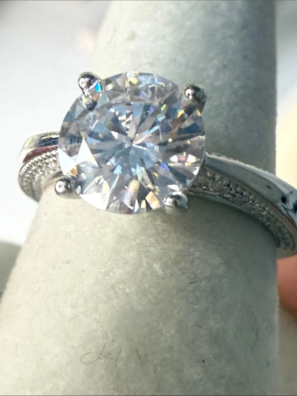 3.99 CTW Sterling Silver Round-Cut Moissanite Ring MSRP $287